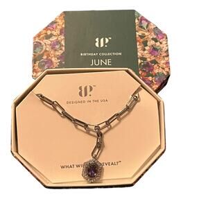 Birthday Collection Hematite Plated Alexandrite Necklace